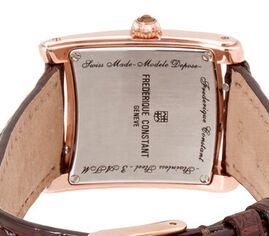 שעון לאישה יוקרתי פרדריק קונסטנט FREDERIQUE CONSTANT FC-220CHD2ECD4 מוזהב לוח חום רצועה חומה