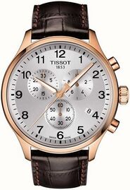 שעון לגבר טיסו TISSOT T1166173603700 מוזהב לוח לבן רצועה חומה
