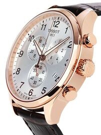 שעון לגבר טיסו TISSOT T1166173603700 מוזהב לוח לבן רצועה חומה
