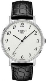 שען לגבר טיסו TISSOT T1094101603200 כסוף לוח לבן רצועה שחורה