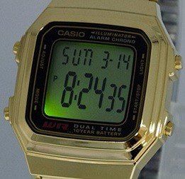 שעון לגבר קסיו CASIO A178WGA-1ADF מוזהב מרובע דיגיטלי
