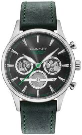 GANT GT005014 שעון לגבר גאנט כסוף לוח שחור רצועה שחורה